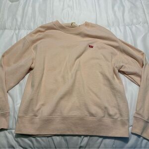 Levi's Peach Crewneck Sweatshirt with Red Logo